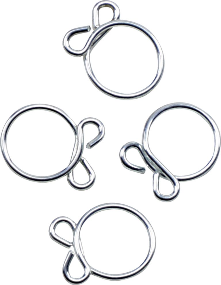 ALL BALLS - Refill Clamp Kit - Fuel Line/Wire - Flat Ear - Silver - 13.5 mm - 4 Pack