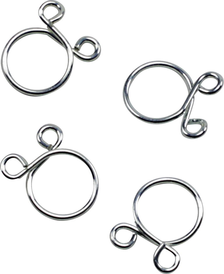 ALL BALLS - Refill Clamp Kit - Fuel Line/Wire - Flat Ear - Silver - 9.8 mm - 4 Pack