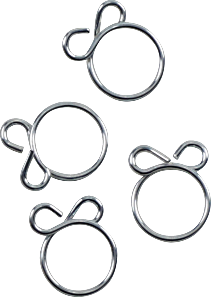 ALL BALLS - Refill Clamp Kit - Fuel Line/Wire - Flat Ear - Silver - 12.5 mm - 4 Pack