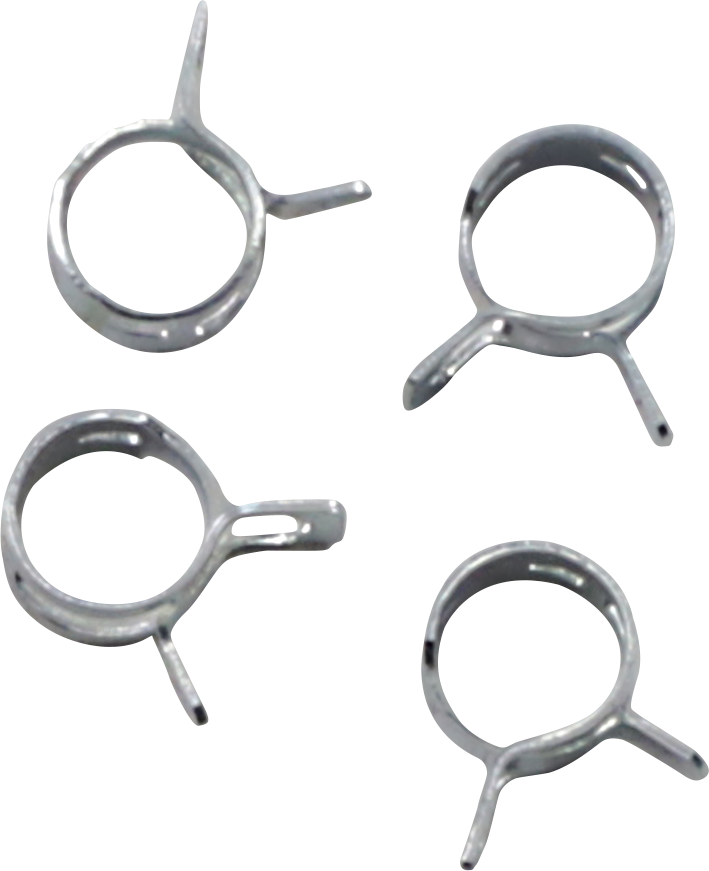 ALL BALLS - Refill Clamp Kit - Fuel Line/Band - Parallel Ear - Silver - 8 mm - 4 Pack
