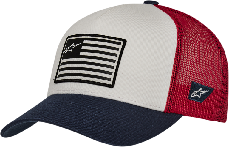 ALPINESTARS - Flag Snapback Hat - White/Navy/Red - One Size