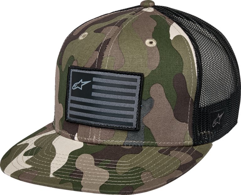 ALPINESTARS - Flag Flat Trucker Hat - Camo Green/Black