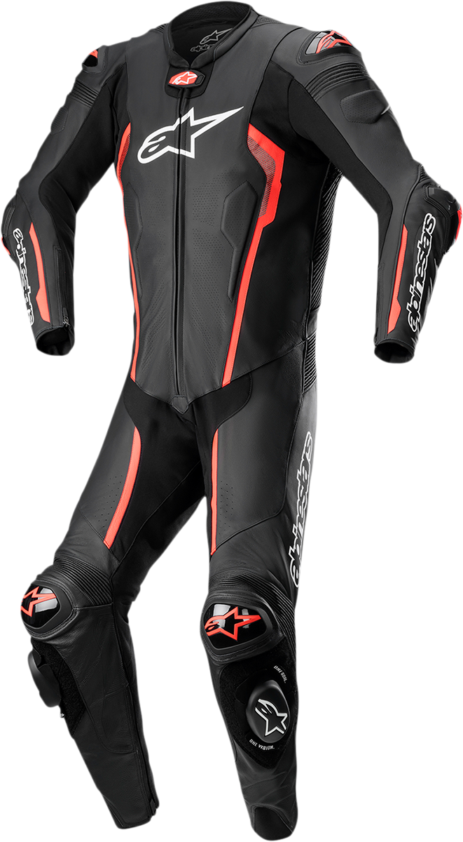 ALPINESTARS - Missile v2 1-Piece Leather Suit - Black/Red Fluo - US 44 / EU 54
