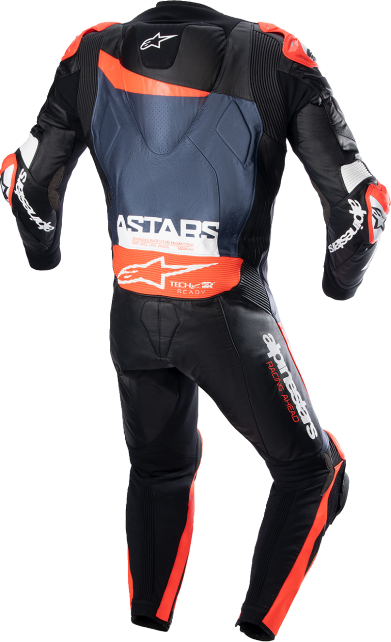 ALPINESTARS - GP Plus v4 Leather Suit - Black/Red Fluo/Dark Blue - US 46 / EU 56