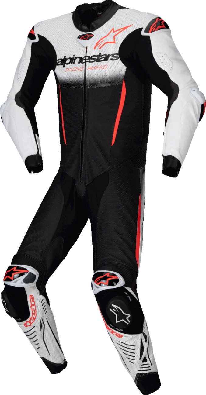 ALPINESTARS - GP-R7 1-PC Leather Suit - White/Black/Red Fluo - US 46 / EU 56