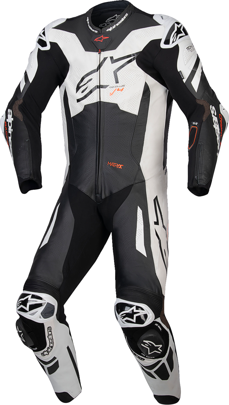 ALPINESTARS - GP Plus v4 Sprint 1-Piece Leather Suit - Black/Red Fluo/White - US 48 / EU 58