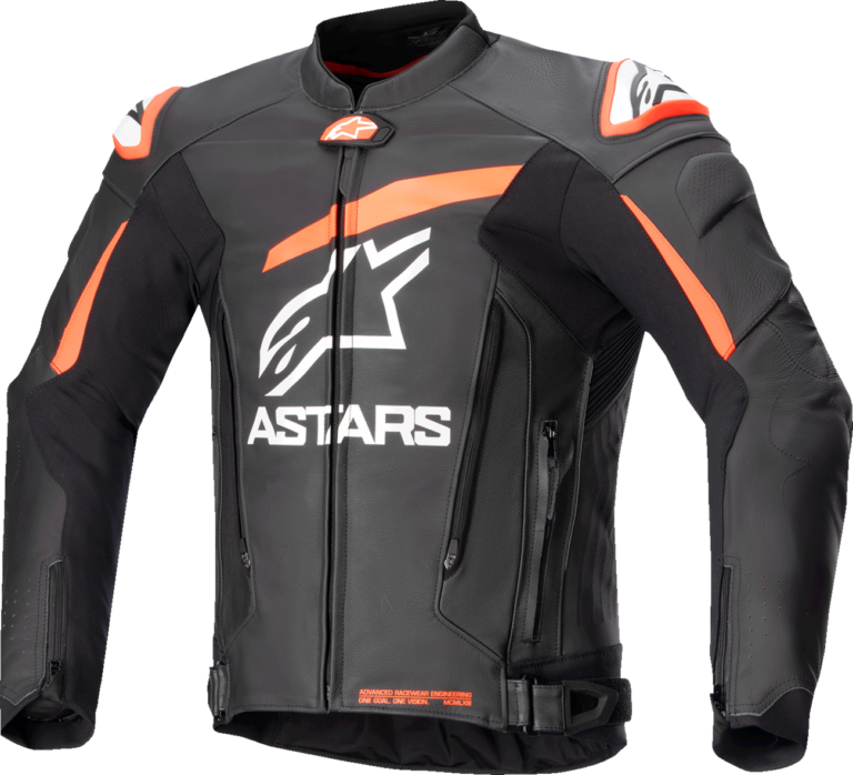 ALPINESTARS - GP Plus v4 Leather Jacket - Black/Red Fluo/White - US 40 / EU 50