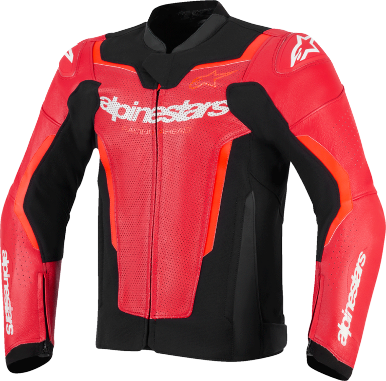 ALPINESTARS - GP Force v2 Airflow Leather Jacket - Red/Red Fluo - US 42 / EU 52