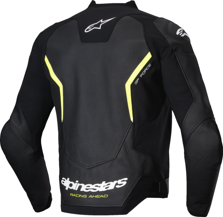 ALPINESTARS - GP Force v2 Airflow Leather Jacket - Black/Yellow Fluo - US 42 / EU 52