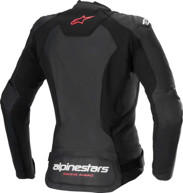 ALPINESTARS - Stella Faster v3 Leather Jacket - Black/White Fluo/Coral - US 4 / EU 40