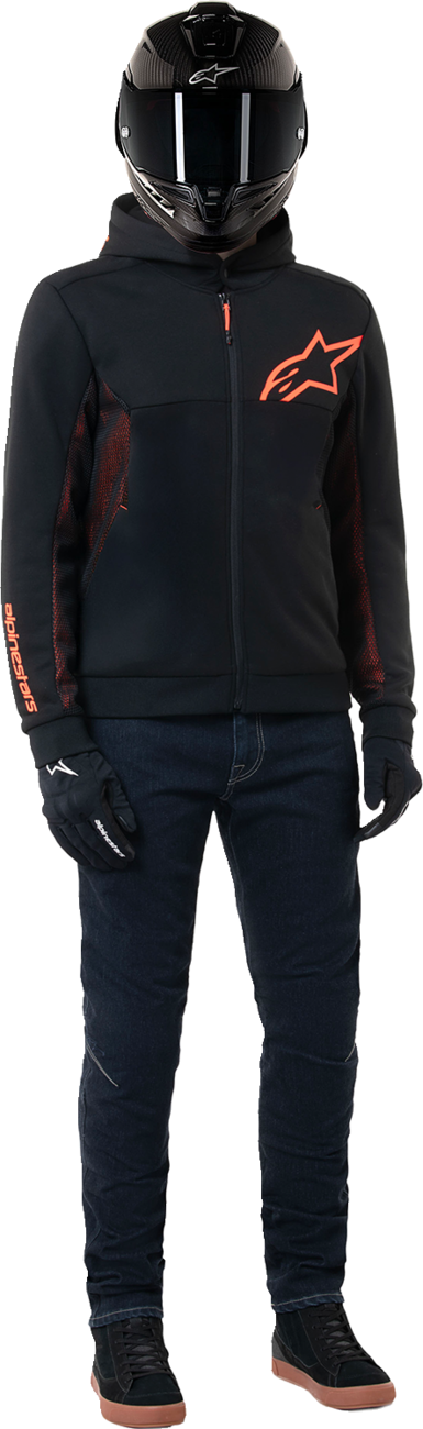 ALPINESTARS - Chrome Air Sport Hoodie - Black/Red Fluo - XL