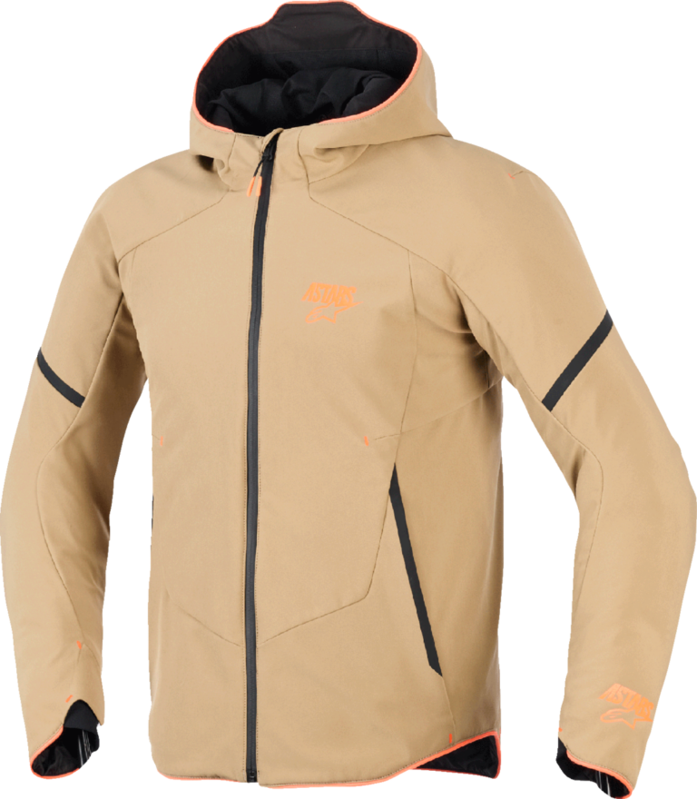 ALPINESTARS - Aeroshell Waterproof Jacket - Dark Khaki/Black/Orange Fluo - Medium