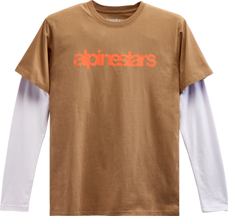 ALPINESTARS - Stack Long-Sleeve Knit T-Shirt - Sand/Warm Red - Large