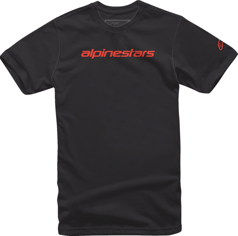 ALPINESTARS - Linear Wordmark T-Shirt - Black/Warm Red - Medium