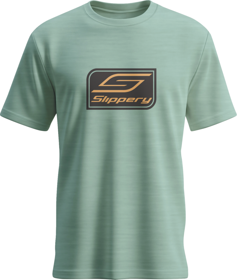 SLIPPERY - Crest T-Shirt - Heather Dusty Sage - XL