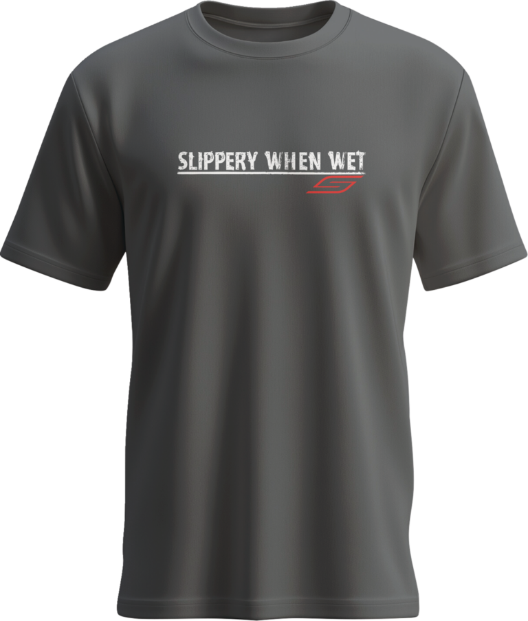 SLIPPERY - Slippery When Wet T-Shirt - Charcoal - Small