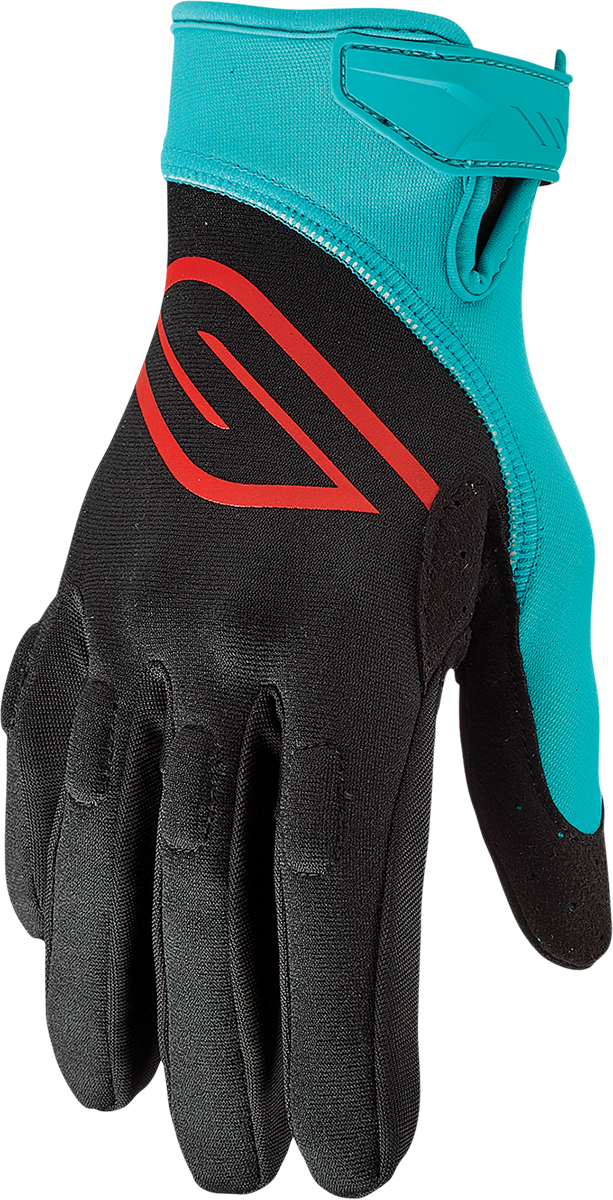 SLIPPERY - Circuit Gloves - Black/Aqua - Large