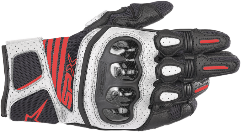 ALPINESTARS - SPX AC V2 Gloves - Black/White/Fluo Red - 2XL