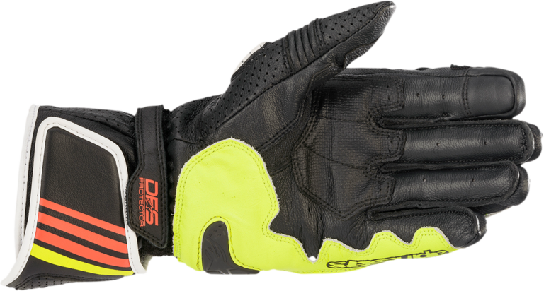 ALPINESTARS - GP Plus R v2 Gloves - Metallic Gray/Black/Fluo Yellow/Fluo Red - Small
