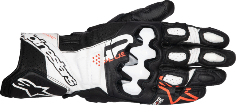 ALPINESTARS - GP Plus R V3 Leather Gloves - Black/White/Fluo Red - 2XL