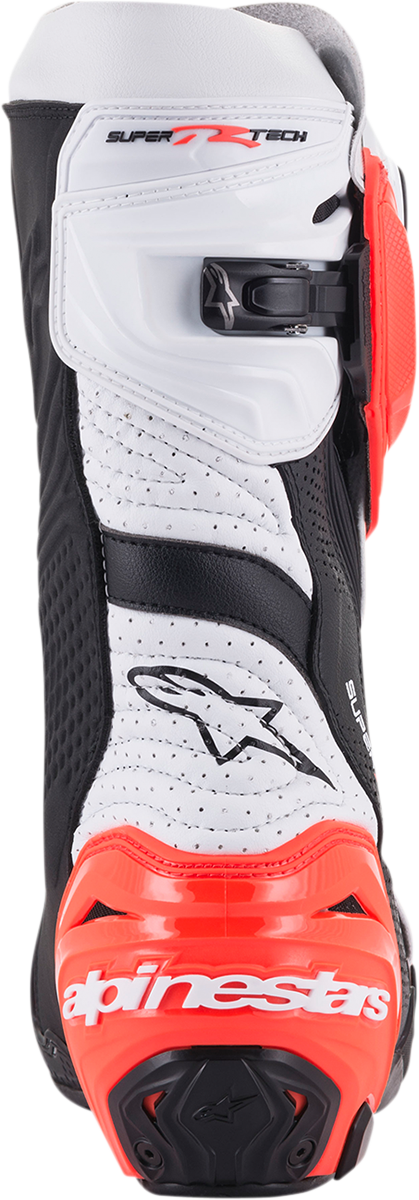 ALPINESTARS - Supertech R Vented Boots - Black/Fluorescent Red/White - US 11.5 / EU 46