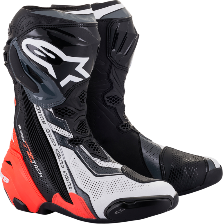 ALPINESTARS - Supertech R Vented Boots - Black/Red/White/Gray - US 9 / EU 43