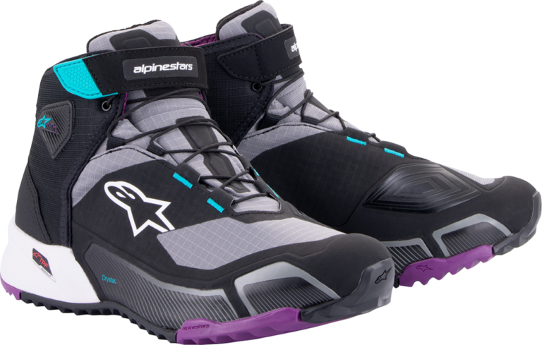 ALPINESTARS - Stella CR-X Drystar® Shoes - Black/Gray/Teal/Purple - US 5