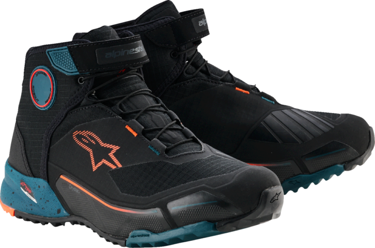 ALPINESTARS - CR-X Drystar® Shoes - Black/Petrol/Orange - US 8 / EU 40.5