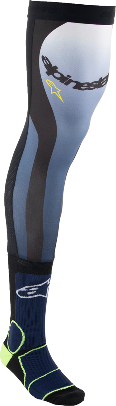ALPINESTARS - Knee Brace Socks - Navy/Black/Yellow - Large/XL