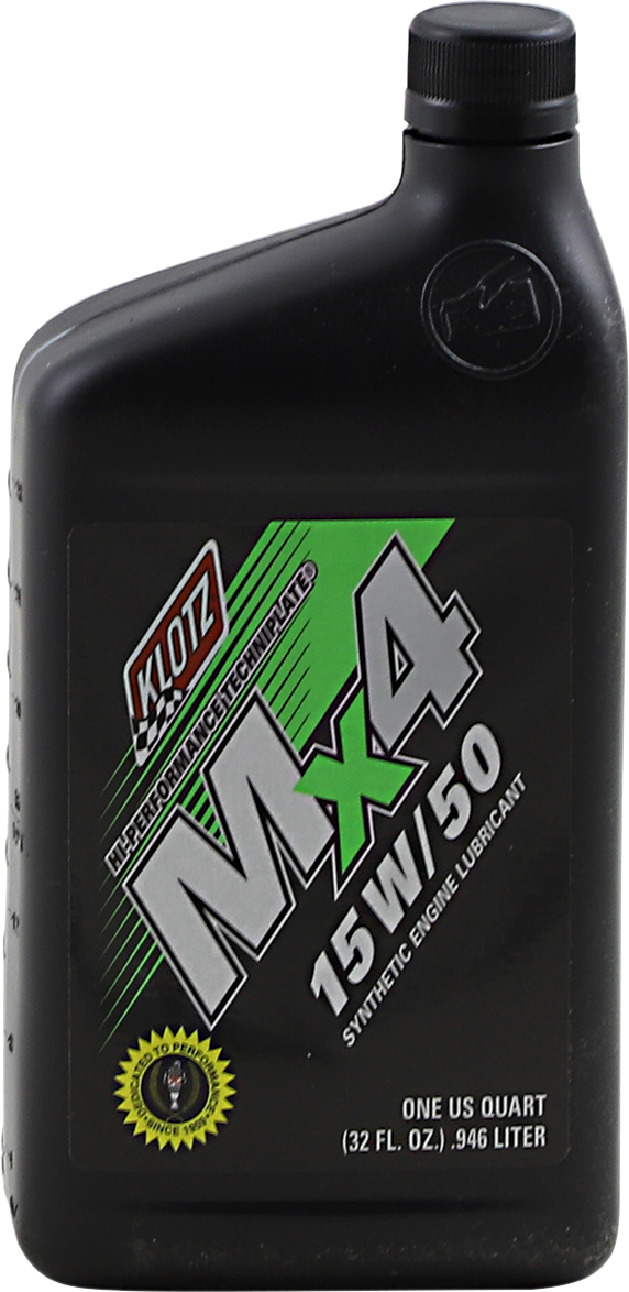 KLOTZ OIL - MX4 Synthetic Engine Oil - 15W-50 - 1 U.S. quart