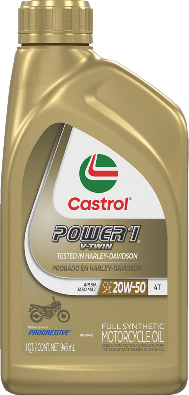 CASTROL - Power 1® Synthetic Engine Oil - V-Twin - 20W-50 - 1 US quart