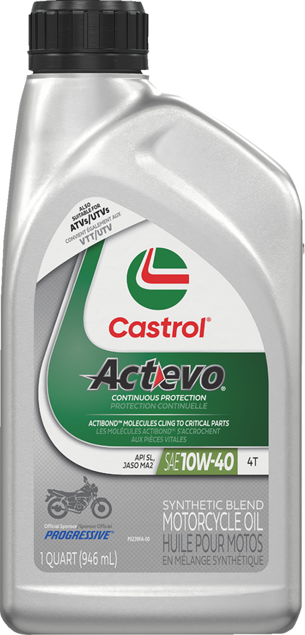 CASTROL - Act Evo® Semi-Synthetic 4T Engine Oil - 10W-40 - 1 U.S. quart