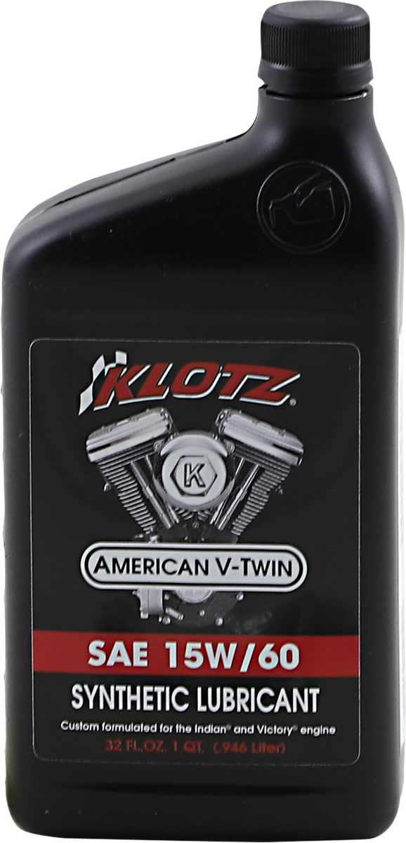 KLOTZ OIL - V-Twin Synthetic Oil - 15W-60 - 1 U.S. quart