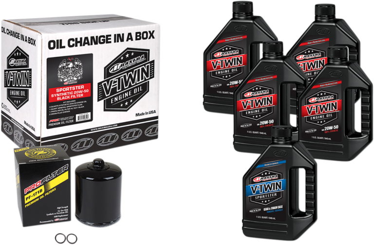 MAXIMA RACING OIL - Sportster Synthetic 20W-50 Oil Change Kit - Black Filter