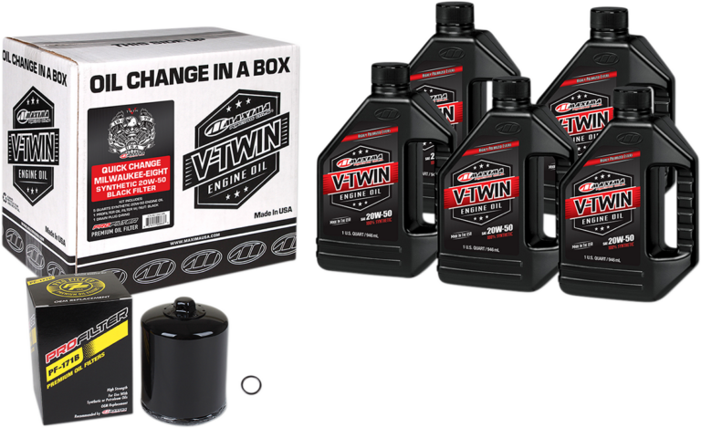 MAXIMA RACING OIL - Quick Change M8 Synthetic 20W-50 Oil Change Kit - Black Filter