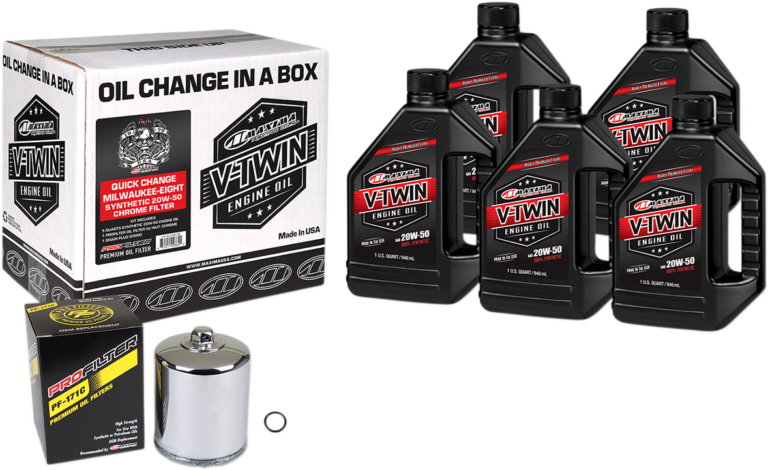 MAXIMA RACING OIL - Quick Change M8 Synthetic 20W-50 Oil Change Kit - Chrome Filter