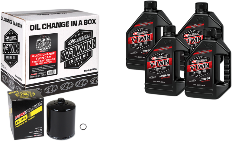 MAXIMA RACING OIL - Quick Change Twin Cam Synthetic 20W-50 Oil Change Kit - Black Filter