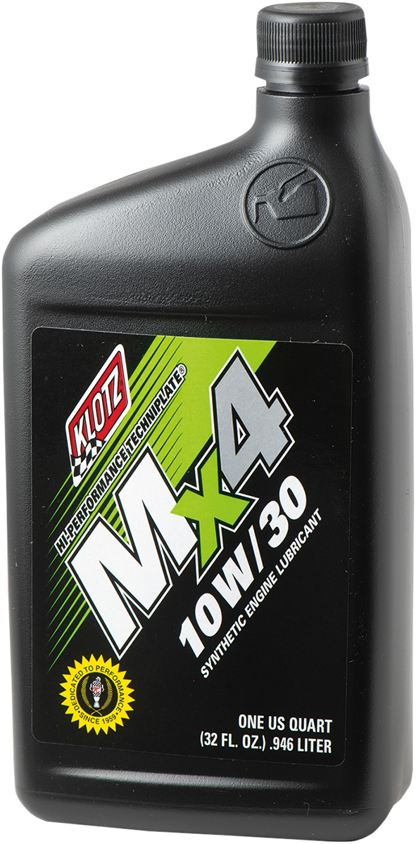 KLOTZ OIL - MX4 Synthetic Engine Oil - 10W-30 - 1 U.S. quart