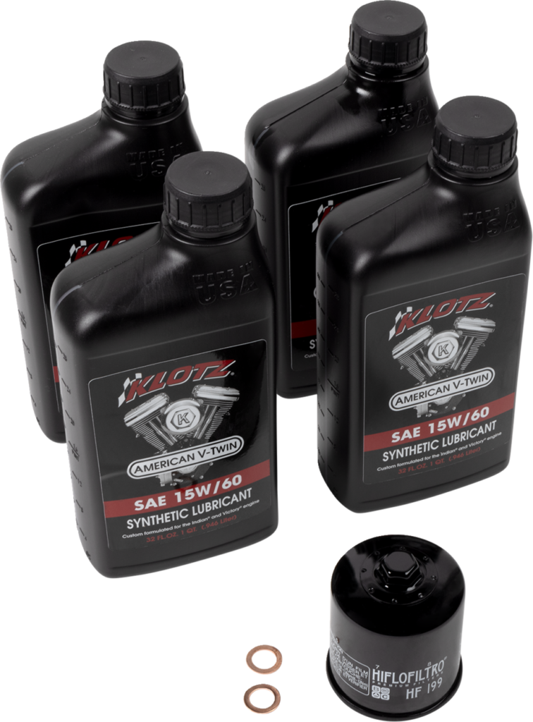 KLOTZ OIL - Oil Change Kit - Indian Scout - 15W-60