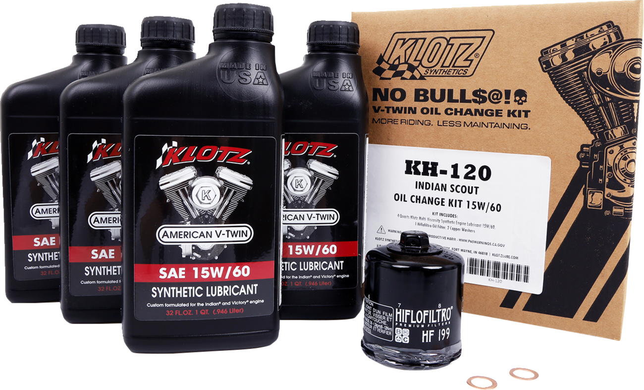 KLOTZ OIL - Oil Change Kit - Indian Thunderstroke - 20W-40 - Image 2