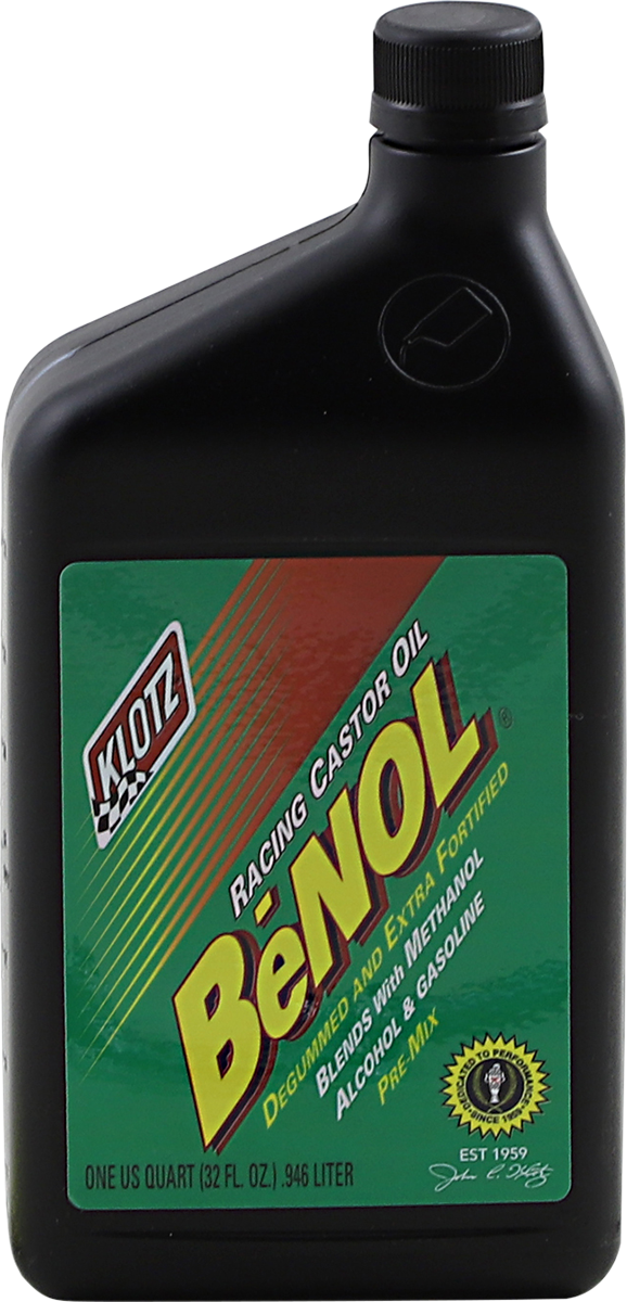 KLOTZ OIL - BeNOL® Racing 2-Stroke Pre-Mix Castor Oil - 1 U.S. quart