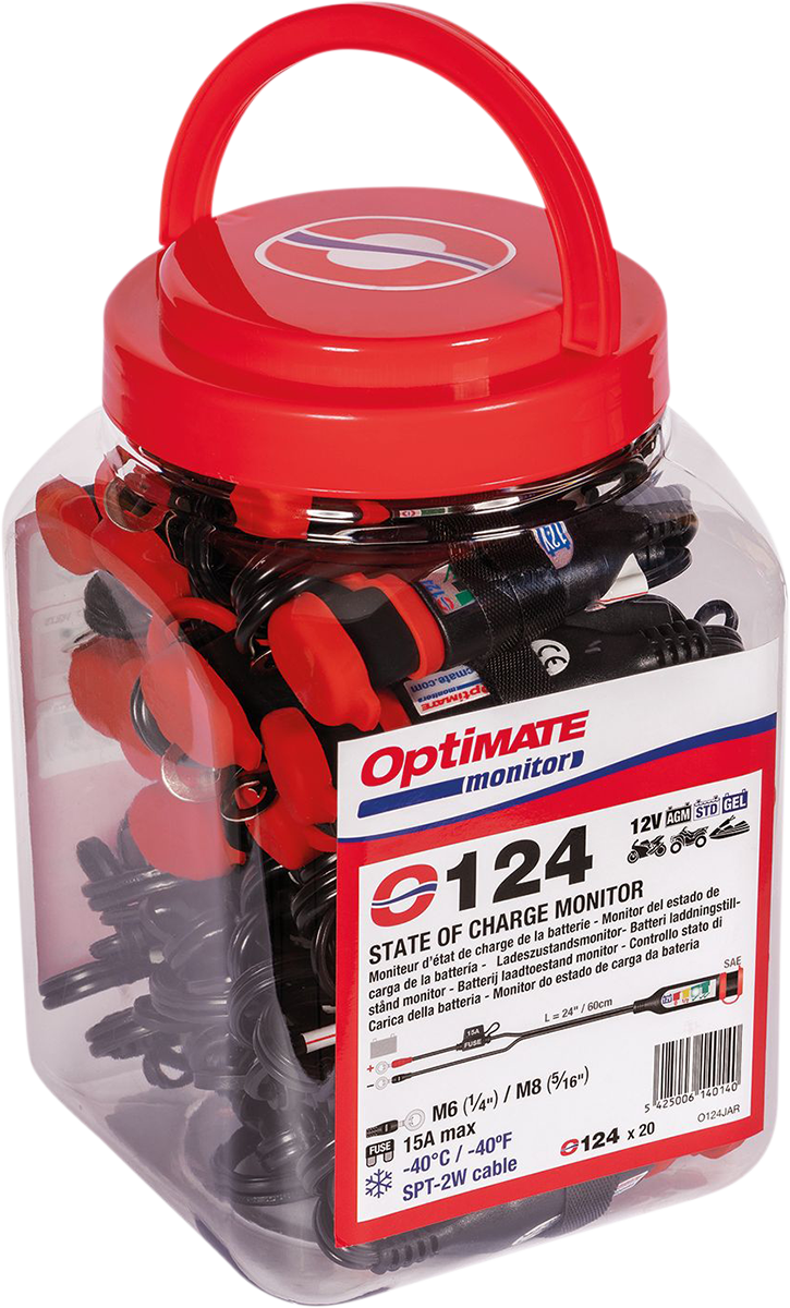 TECMATE - Permanent Power Lead with Battery/Charge Status - Jar of 20