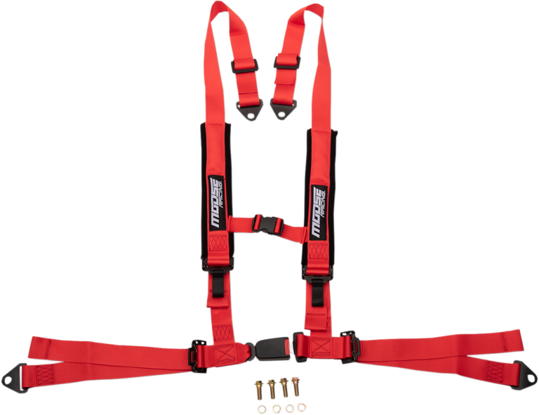 MOOSE OFFROAD - Seat Harness - 4 Point - 2x2 - Red