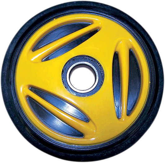 PARTS UNLIMITED - Idler Wheel with Bearing 6205-2RS - Yellow - Group 10 - 165 mm OD x 1" ID