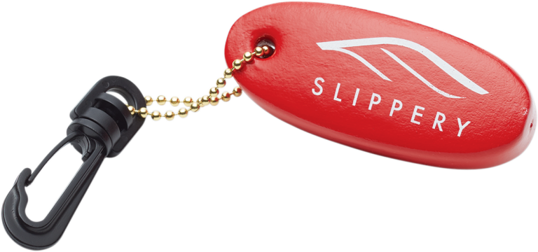 SLIPPERY - Key Float with Snap Hook - Red/Black/White