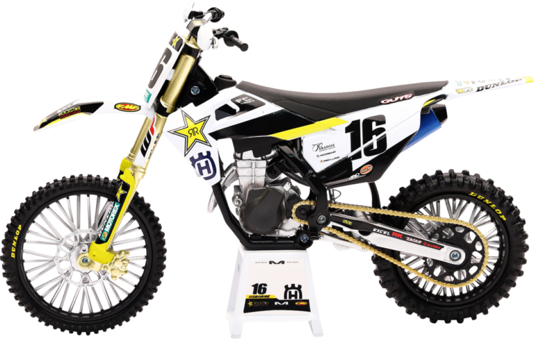 NEW RAY TOYS - Rockstar Husqvarna Team Bike 2020 - Zach Osborne - 1:12 Scale - White/Black/Yellow