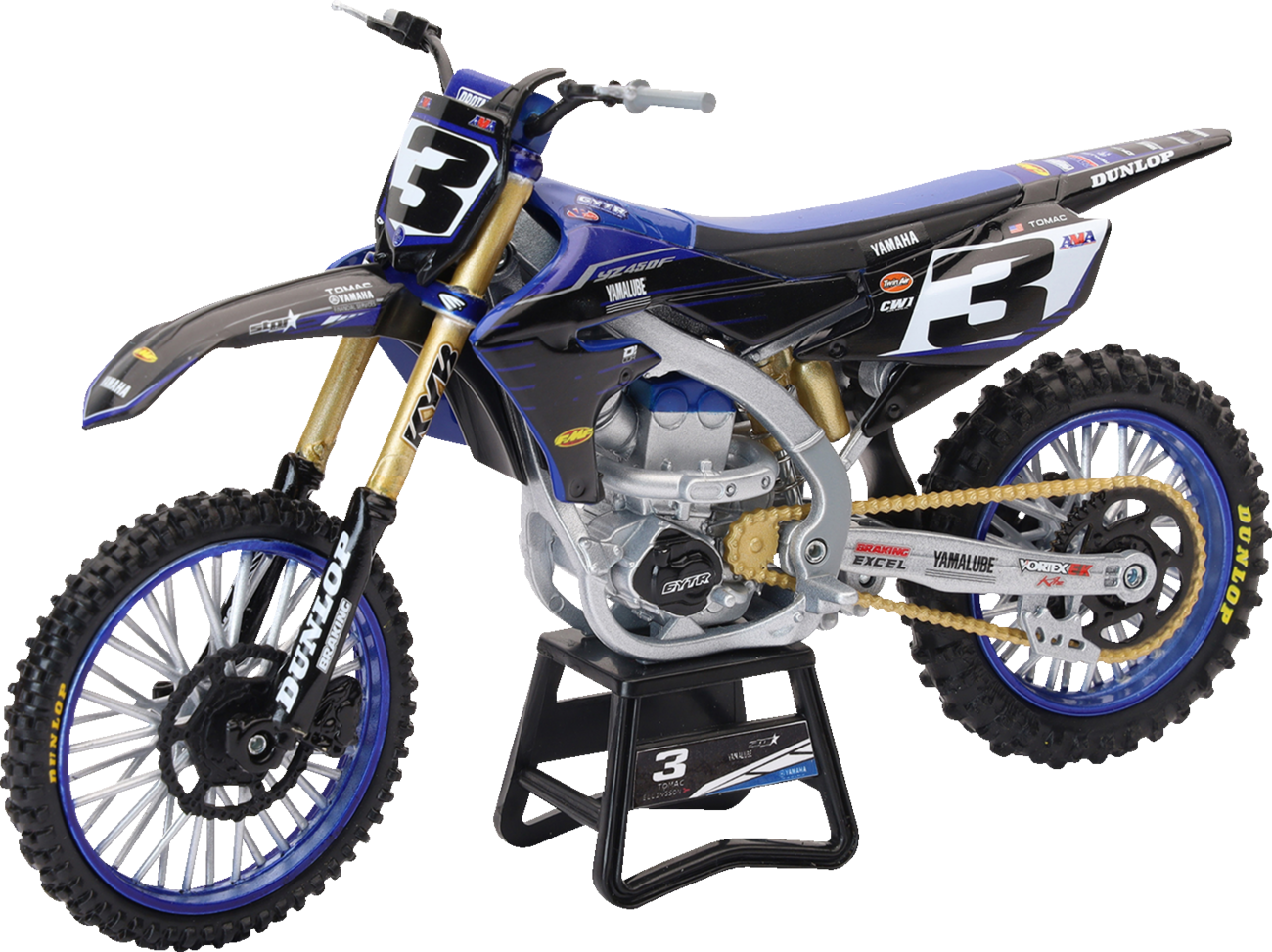 NEW RAY TOYS - Yamaha YZ450F Motocross of Nations Bike - Eli Tomac - 1:12 Scale - Red/Blue/Yellow - Image 2