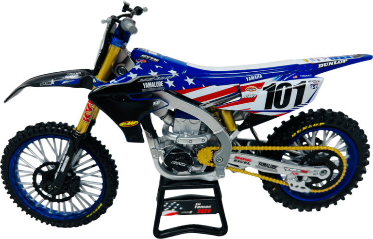 NEW RAY TOYS - Yamaha YZ450F Motocross of Nations Bike - Eli Tomac - 1:12 Scale - Red/Blue/Yellow