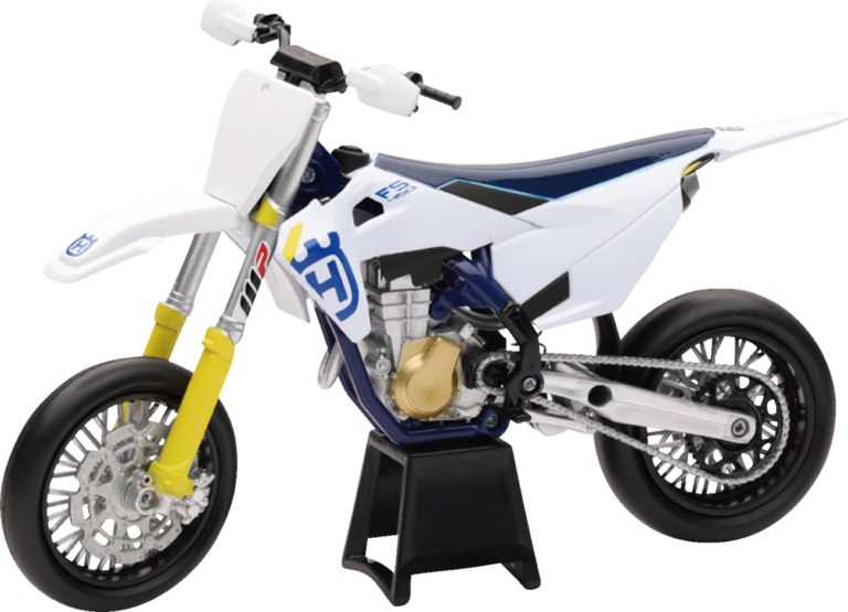 NEW RAY TOYS - Husqvarna FS450 2019 Bike - 1:12 Scale - White/Blue/Black
