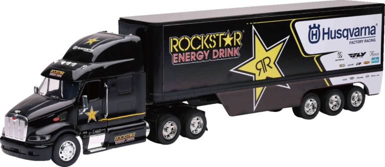 NEW RAY TOYS - Peterbilt Rockstar Husqvarna Factory Race Team Truck - 1:32 Scale - Black/Yellow